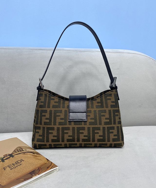 Fendi original fabric medium shoulder bag 8BR323 brown