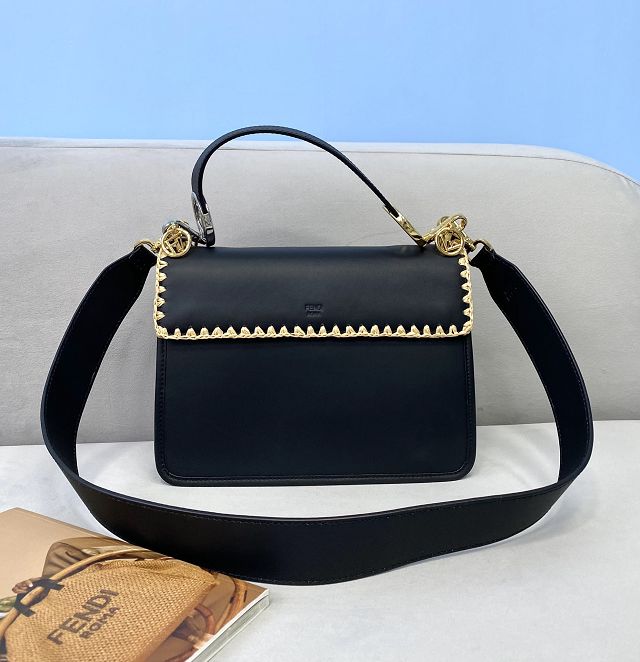 Fendi original calfskin kan I F bag 8BT284 black