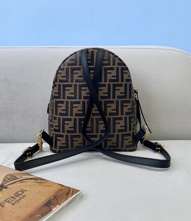 Fendi original calfskin mini backpack 8BZ038 brown