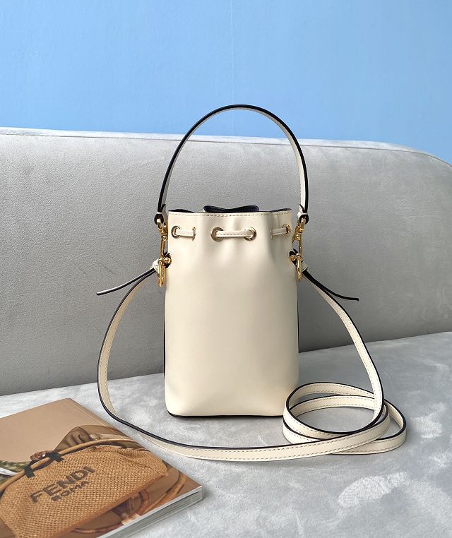 Fendi original calfskin small mon tresor bucket bag 8BS010 white