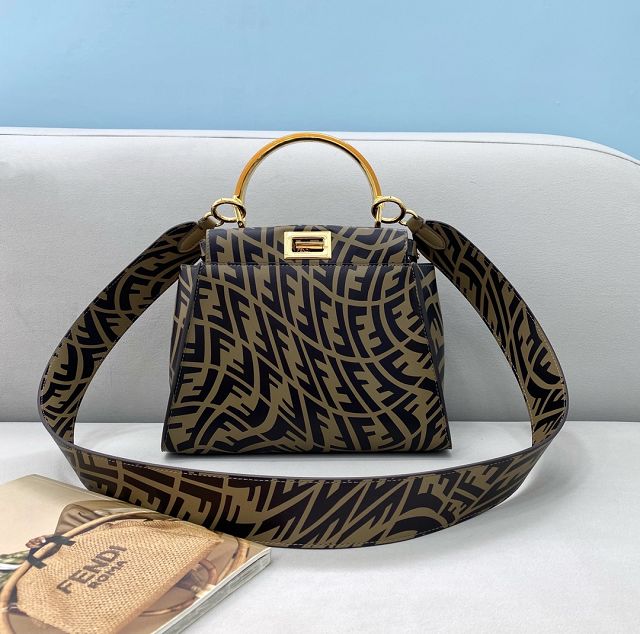 Fendi original calfskin small peekaboo bag 8BN244-2 brown