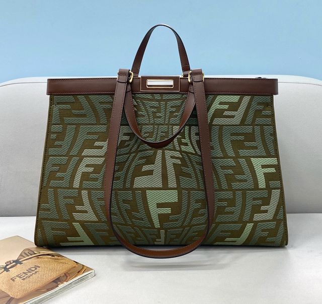 Fendi original canvas medium medium X-tote bag 8BH374 green