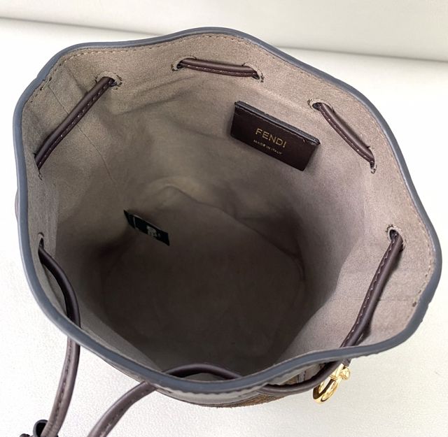 Fendi original suede small mon tresor bucket bag 8BS010 brown