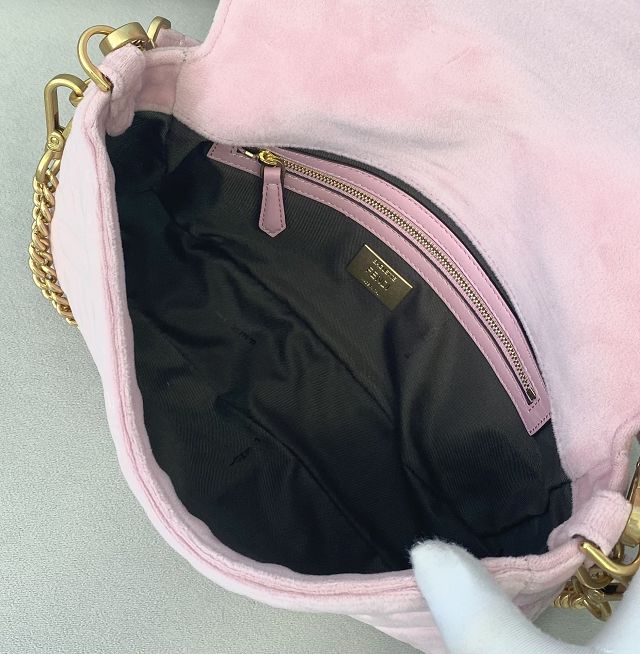 Fendi original velvet medium baguette bag 8BR600 pink