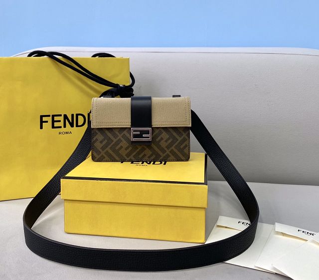 Fendi original canvas baguette pouch 7M0295 black