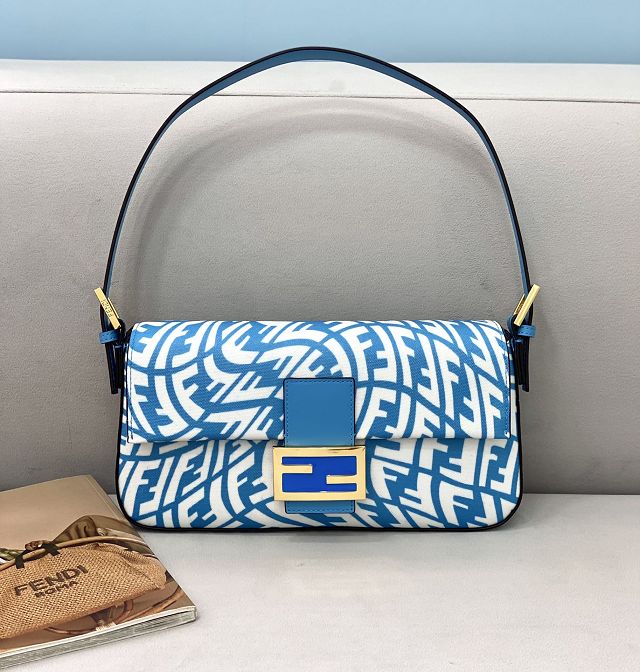 Fendi original canvas medium 1997 baguette bag 8BR792 blue