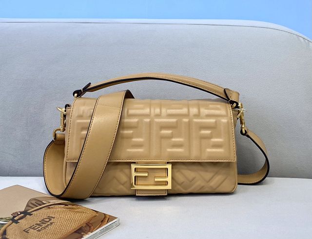 Fendi original lambskin medium baguette bag 8BR600 apricot