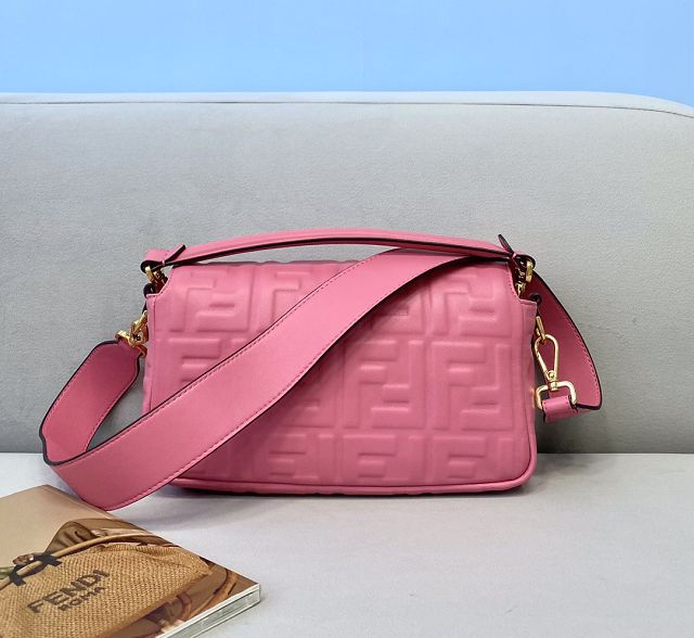 Fendi original lambskin medium baguette bag 8BR600 pink