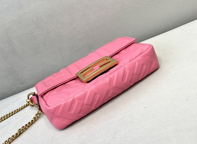 Fendi original lambskin mini baguette bag 8BS017 pink