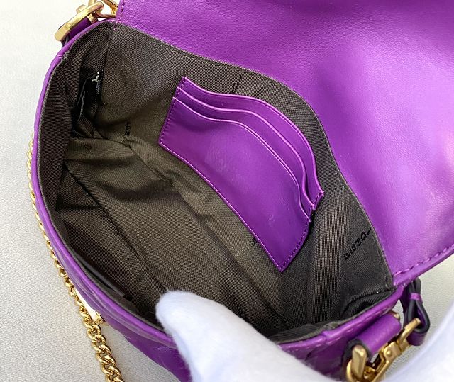 Fendi original lambskin mini baguette bag 8BS017 purple