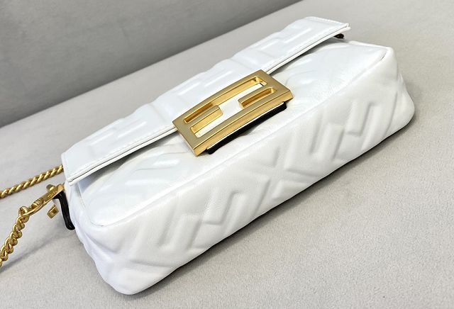 Fendi original lambskin mini baguette bag 8BS017 white