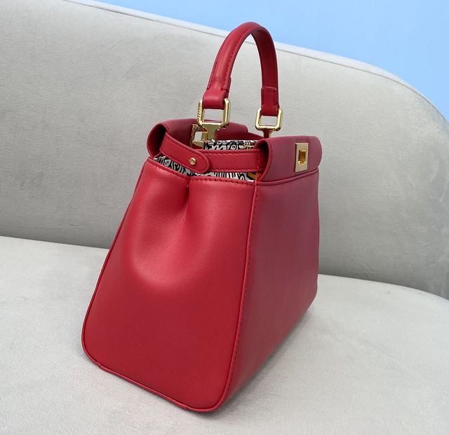 Fendi original lambskin small peekaboo bag 8BN244 red