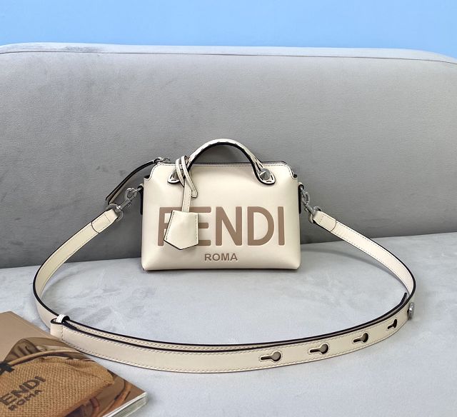 Fendi original calfskin mini by the way boston bag 8BL145 white