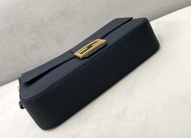 Fendi original grained calfskin medium baguette bag 8BR600 black