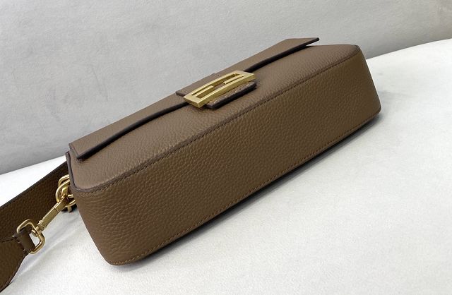 Fendi original grained calfskin medium baguette bag 8BR600 dark coffee