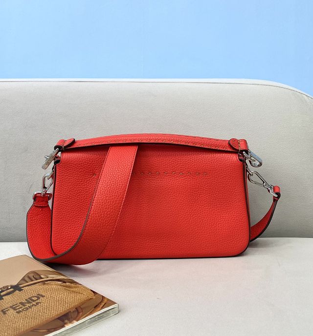 Fendi original grained calfskin medium baguette bag 8BR600 red