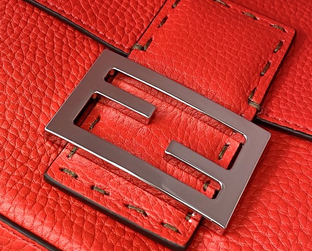 Fendi original grained calfskin medium baguette bag 8BR600 red