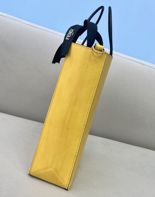 Fendi original suede small shopping bag 8BS030 yellow