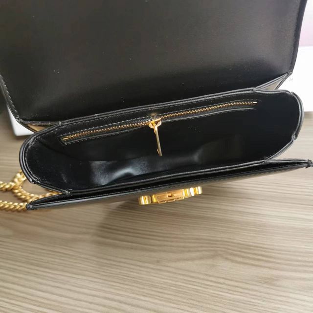 Celine original calfskin teen besace triomphe chain bag 110412 black