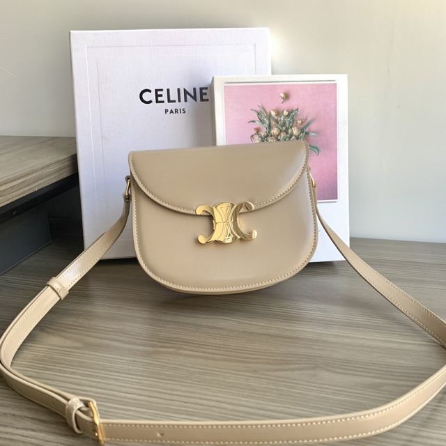 Celine original calfskin teen besace triomphe bag 110413 safari