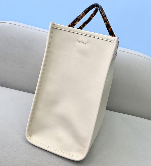 Fendi original calfskin medium sunshine shopper bag 8BH386 white