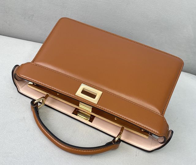 Fendi original calfskin small peekaboo ISeeU bag 8BN330 brown