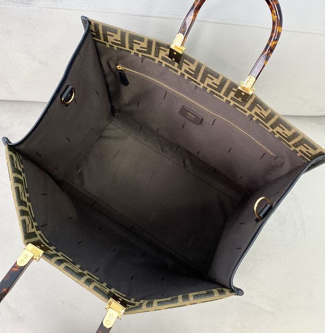 Fendi original canvas large sunshine shopper bag 8BH372 brown