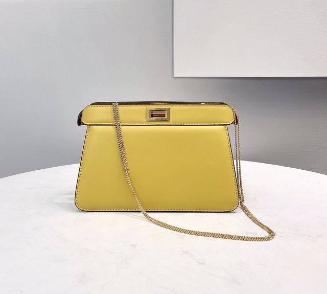 Fendi original lambskin mini peekaboo IseeU bag 8BN235 yellow