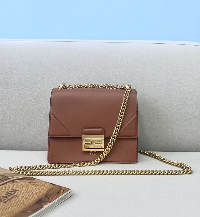 Fendi original calfskin mini kan U bag 8M0513 brown