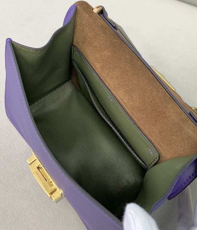 Fendi original calfskin mini kan U bag 8M0513 purple