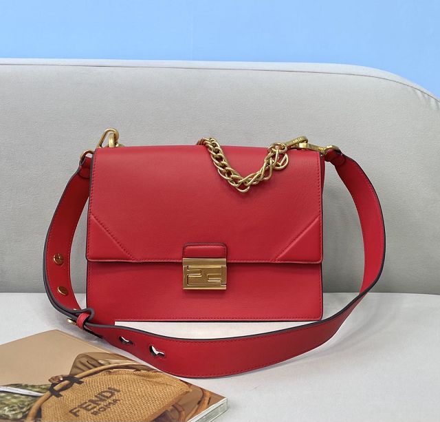 Fendi original calfskin small kan U bag 8M0515 red