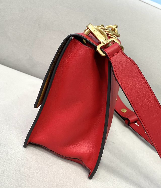 Fendi original calfskin small kan U bag 8M0515 red