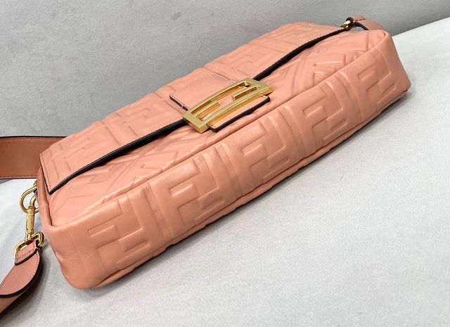 Fendi original lambskin large baguette bag 8BR795 shrimp pink