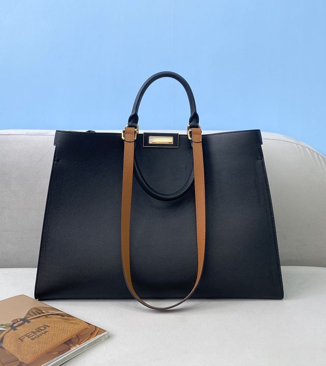 Fendi original calfskin large X-Tote bag 8BH374 black