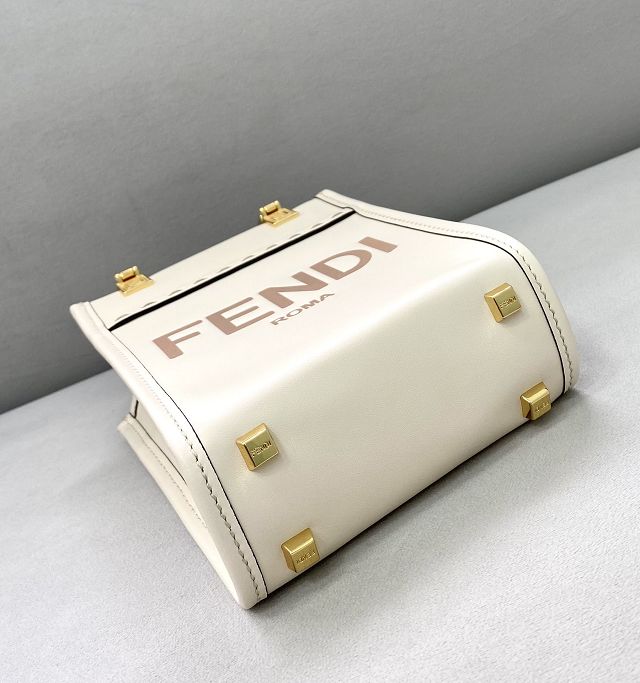 Fendi original calfskin mini sunshine shopper bag 8BS051 white