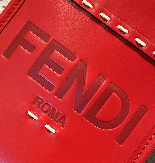 Fendi original calfskin mini sunshine shopper bag 8BS051 red