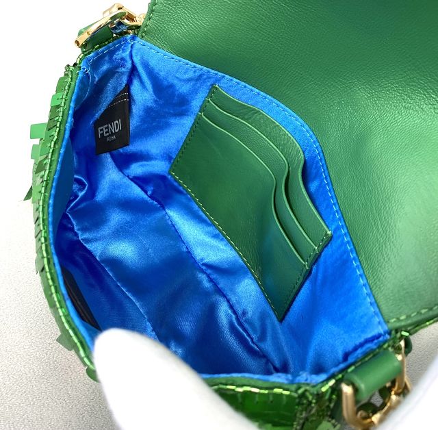 Fendi sequined mini baguette bag 8BS017 green