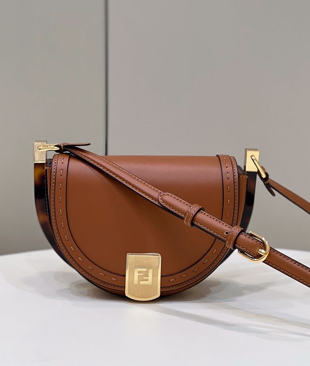 Fendi original calfskin shoulder bag 8BN008 brown