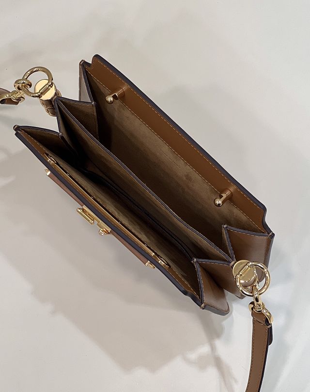 Fendi original calfskin touch gusseted bag 8BT349 khaki