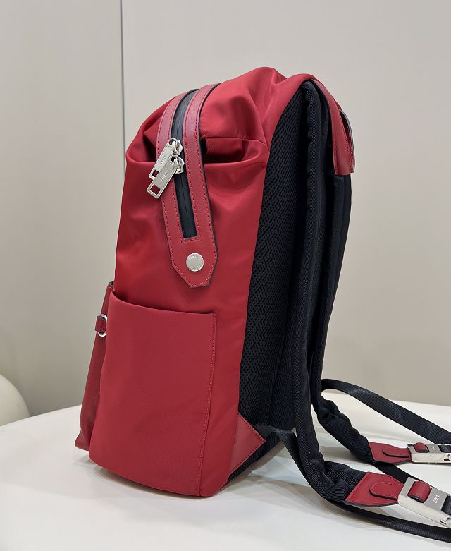 Fendi original nylon medium backpack 7VZ325 red