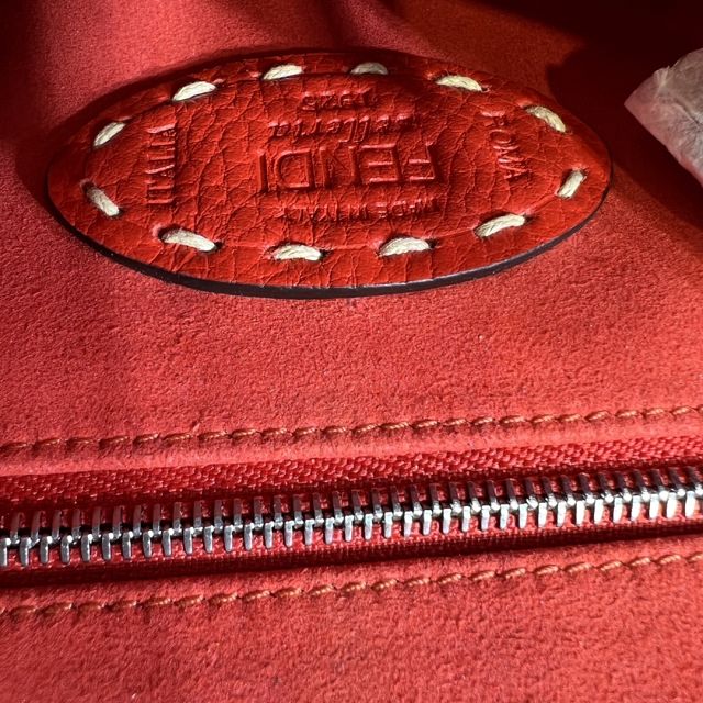 Fendi original grained calfskin small peekaboo bag 8BN244 red