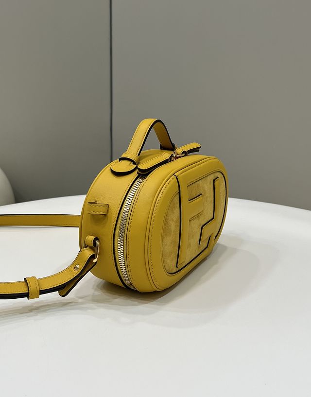 Fendi original suede O-Lock mini camera case 8BS058 yellow