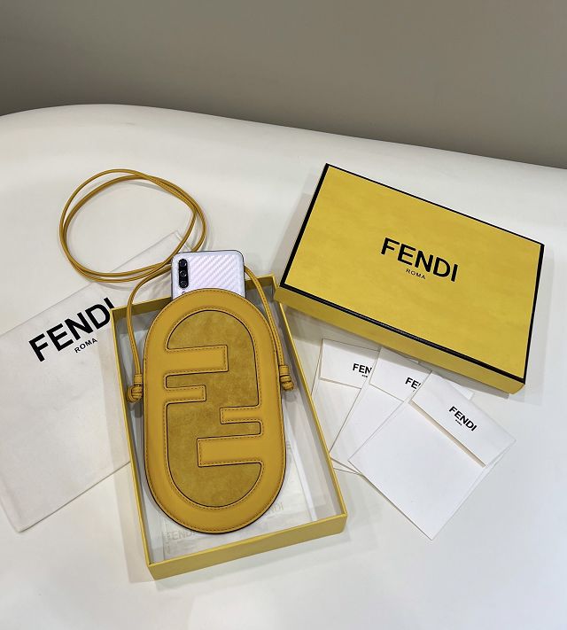 Fendi original suede O-Lock phone pouch 7AS055 