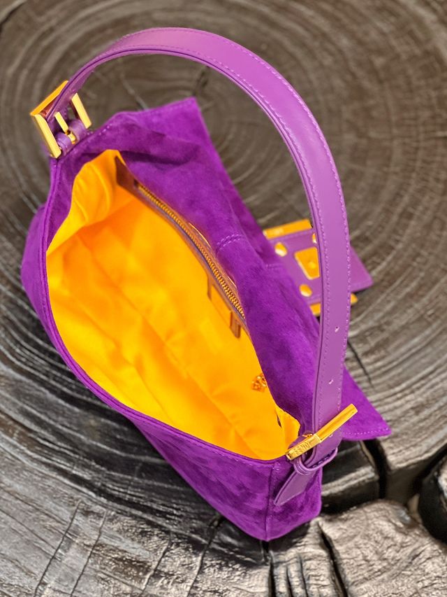 Fendi suede medium 1997 baguette bag 8BR339 purple