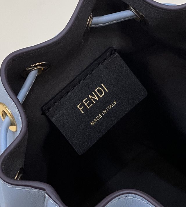 Fendi original calfskin small mon tresor bucket bag 8BS010 blue