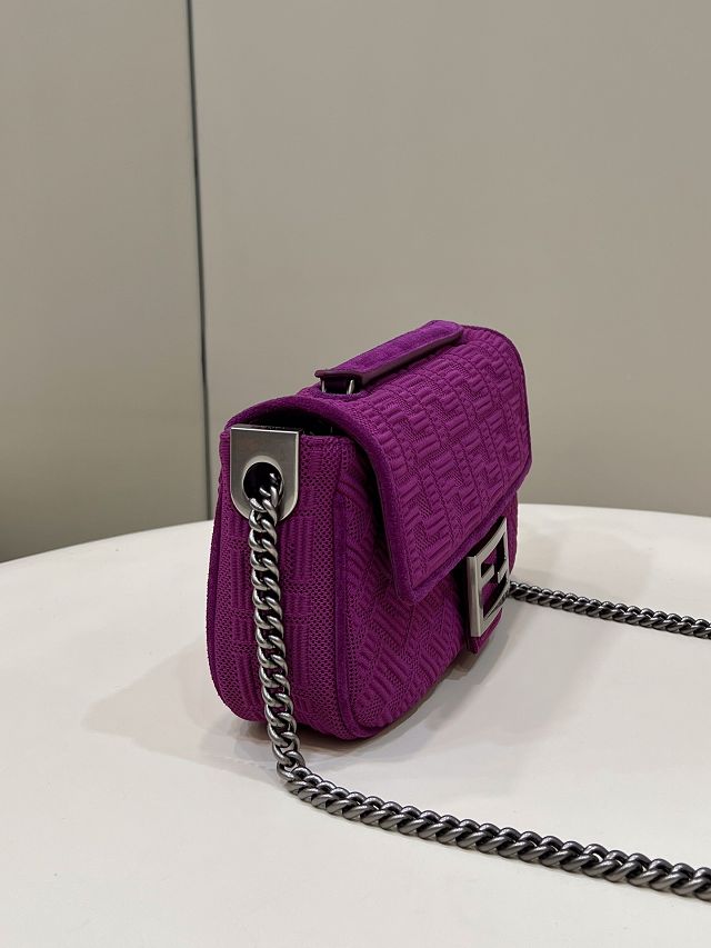 Fendi original fabric chain baguette bag 8BR793 purple