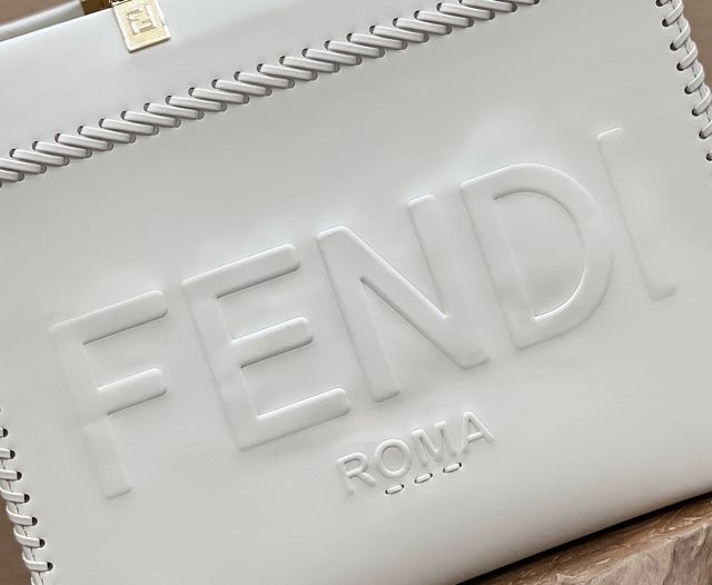 Fendi original calfskin medium sunshine shopper bag 8BH386 white