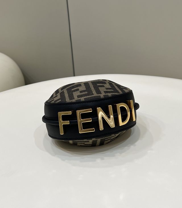 Fendi original fabric nano fendigraphy bag 7AS089 black