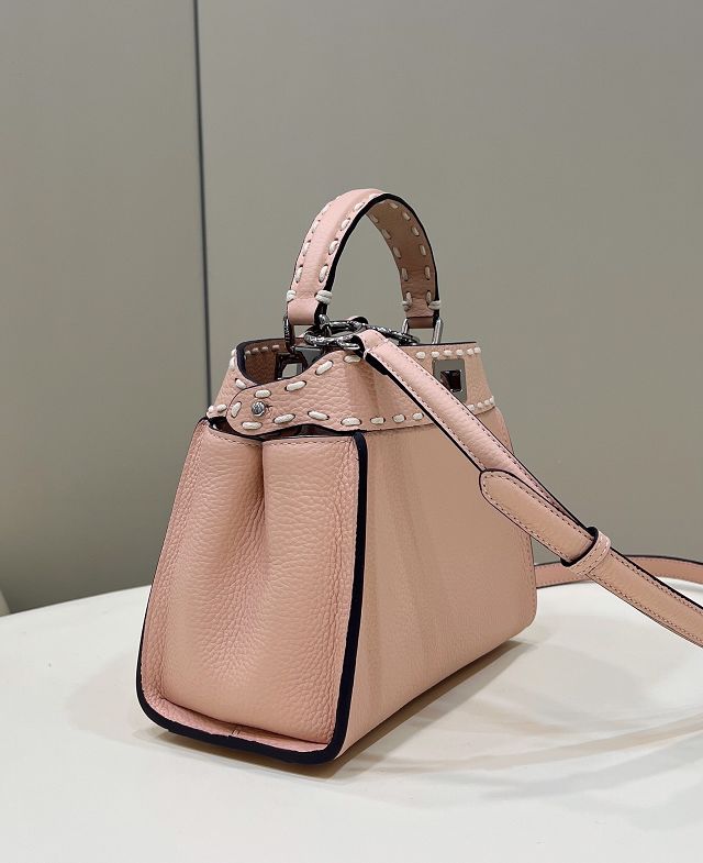 Fendi original grained calfskin small peekaboo bag 8BN244 pink