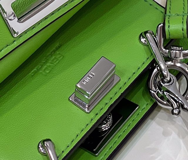 Fendi original lambskin nano peekaboo bag 7AS106 green